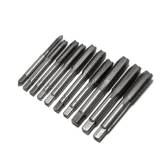 Набор метчиков метрический 10пр.(М6х1, М7х1, М8х1/1.25, М10х1/1.25/1.5, М12х1.25/1.5/1.75),в блистере