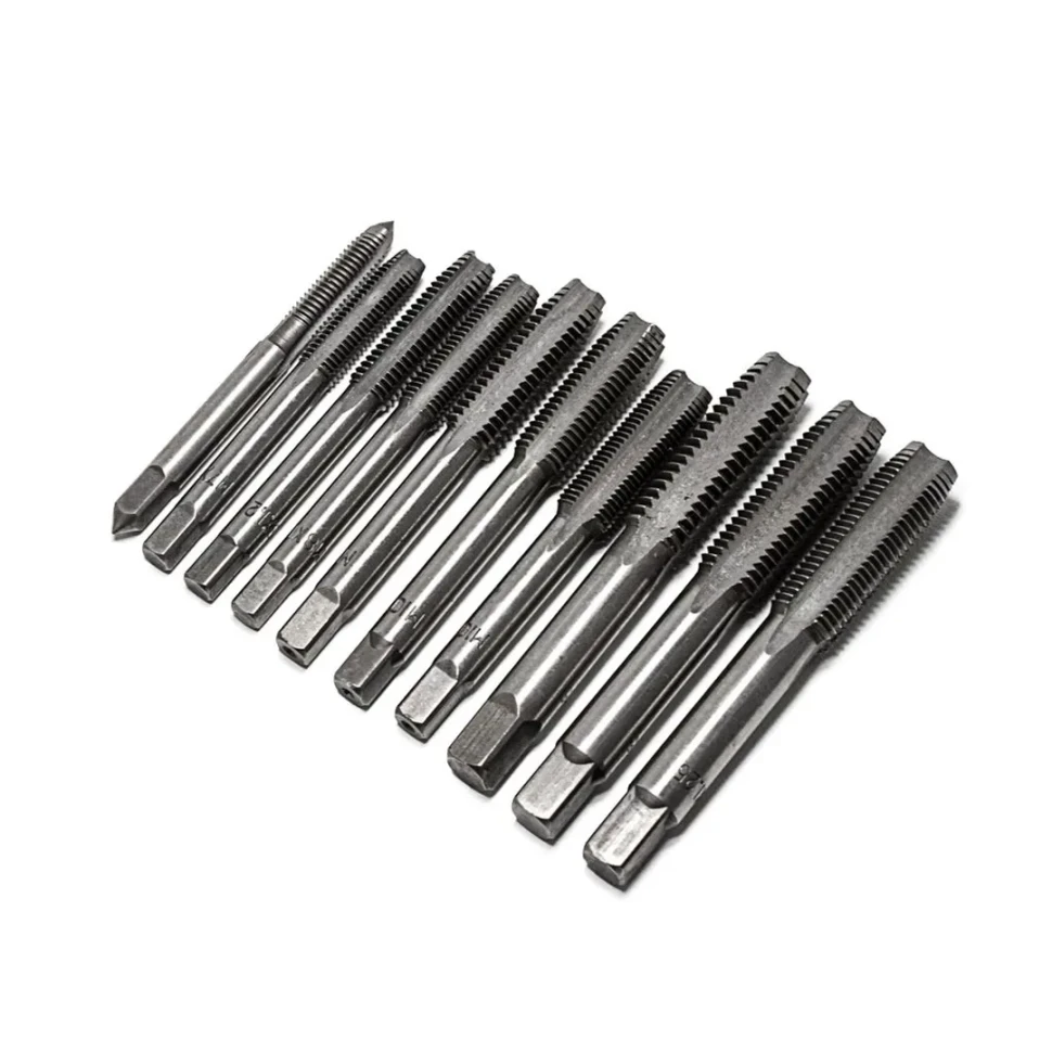 Набор метчиков метрический 10пр.(М6х1, М7х1, М8х1/1.25, М10х1/1.25/1.5, М12х1.25/1.5/1.75),в блистере