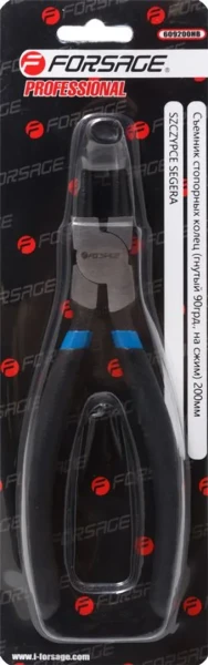 Съемник стопорных колец гнутый на сжим (90°,L-200мм), в блистере