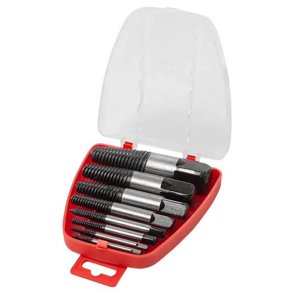 Набор экстракторов резьбы HSS 4241,8пр.(Ø:3-6мм, 6-8мм, 8-11мм, 11-14мм, 14-18мм, 18-22мм, 20-22мм, 22-26мм, ''мелкий шаг''), в пластиковом футляре