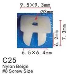 Клипса для крепления внутренней обшивки а/м Мазда/ Мерседес/ Митсубиси пластиковая (100шт/уп.)