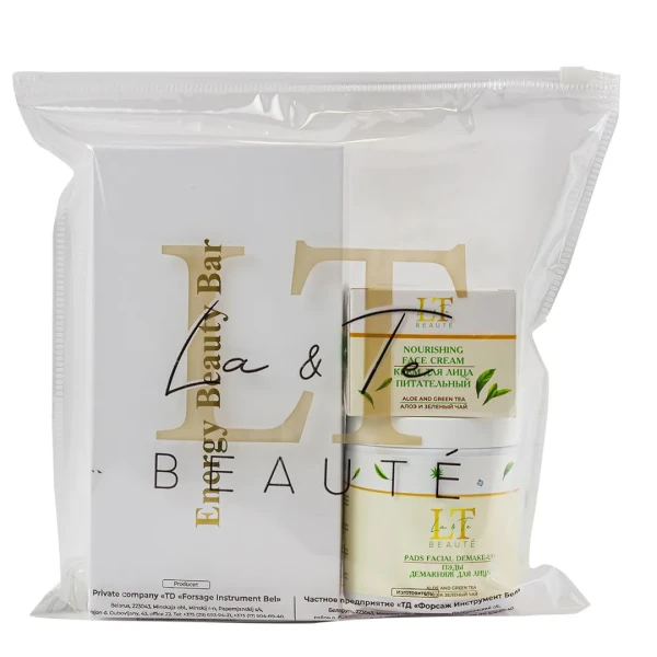 Набор Алоэ и зеленый чай(массажер(белая уп).крем для лица.ПЭДЫ.пакет 250*250)