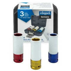 Набор головок ударных глубоких тонкостенных в защитном кожухе 3пр. 1/2''(6-гр.)