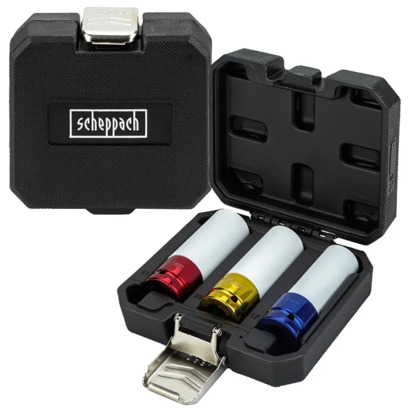 Набор головок ударных глубоких тонкостенных в защитном кожухе 3пр. 1/2''(6-гр.)