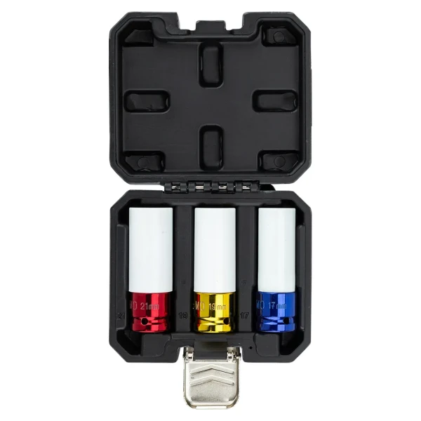 Набор головок ударных глубоких тонкостенных в защитном кожухе 3пр. 1/2''(6-гр.)