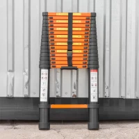 Лестница телескопическая алюминиевая односекционная (4.7м, 16 ступенек, max нагрузка 150кг, вес 14кг)