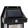 Светильник светодиодный на солнечной батарее с датчиком движения черный (3.7В/1200мАч,SMD2835,3500-4000,t зарядки 5-7ч,t работы 10-12ч)