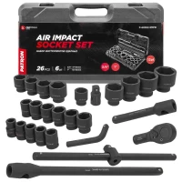 Набор инструментов ударных 26пр, 3/4''1''(6гр.) (17,19,22,24,27,30,32,33,34,35,36,36-12гр,38,41,46,50мм,1'':55,60,65мм)