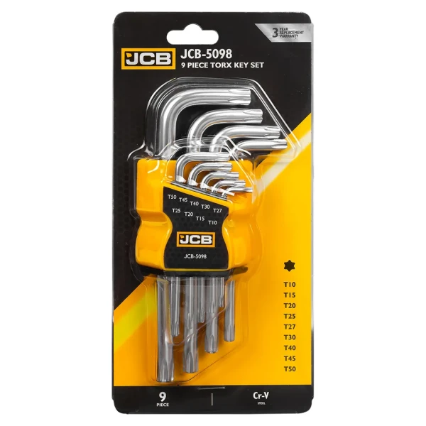 Ключи Г-образные TORX, набор 9пр. (Т10, Т15, Т20, Т25, Т27, Т30, Т40, Т45, Т50)