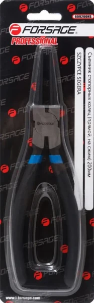 Съемник стопорных колец прямой на сжим (L-200мм), в блистере