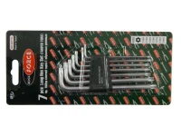 Набор ключей TORX Г-образных длинных с отверстием 7пр.(Т10Н,Т15Н,Т20Н,Т25Н,Т27Н,Т30Н,Т40Н) в пластиковом держателе