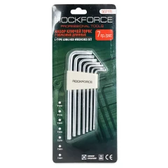 Набор ключей TORX Г-образных длинных с отверстием 7пр.(Т10Н,Т15Н,Т20Н,Т25Н,Т27Н,Т30Н,Т40Н) в пластиковом держателе