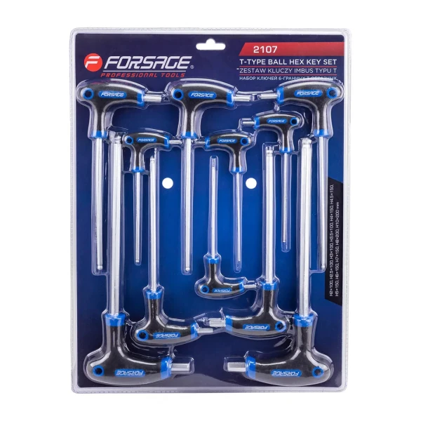 Набор ключей 6-гранных Т-образных 11пр.(2, 2.5, 3, 3.5, 4, 4.5, 5, 5.5, 6, 8, 10мм)