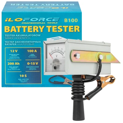 Тестер аккумуляторных батарей аналоговый 12V, 100A, 200Ah