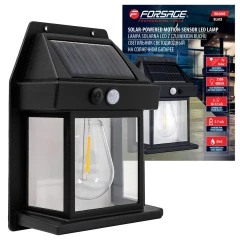 Светильник светодиодный на солнечной батарее с датчиком движения черный (3.7В/1200мАч,SMD2835,3500-4000,t зарядки 5-7ч,t работы 10-12ч)