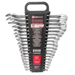 Набор ключей комбинированных 18 пр (8-19,21,22,24,27,30,32мм), в пластиковом держателе