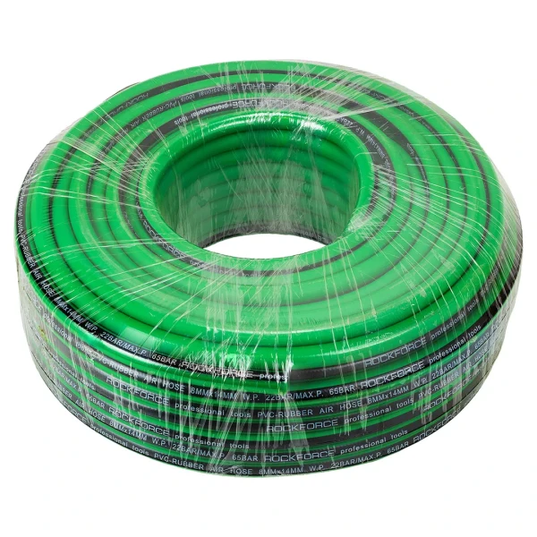 Шланг воздушный резиновый армированный 8*14мм*50м (20-60бар, раб. t от -30 до +70°С)