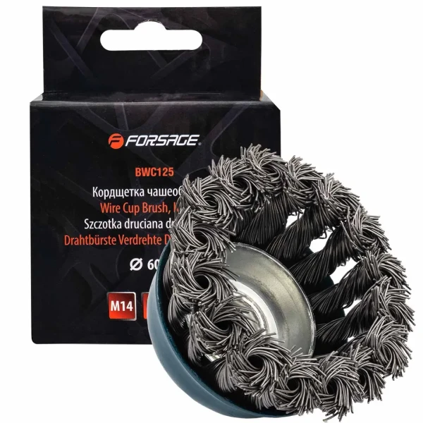 Кордщетка чашеобразная стальная витая для УШМ 60мм, в блистере