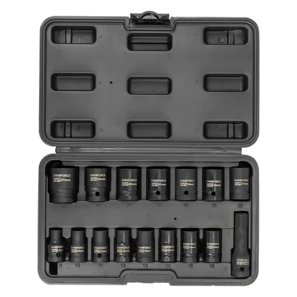 Набор головок 16пр.1/2''( 6гр) (8-10-11-12-13-14-15-16-17-18-19-21-22-24-27)+удлинитель 75мм)в кейсе