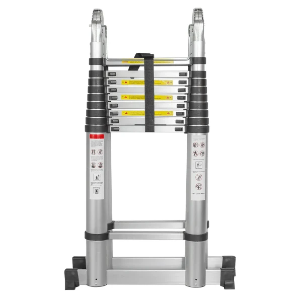 Лестница-стремянка телескопическая алюм. бытовая 4+4м (10+10 ступ.)