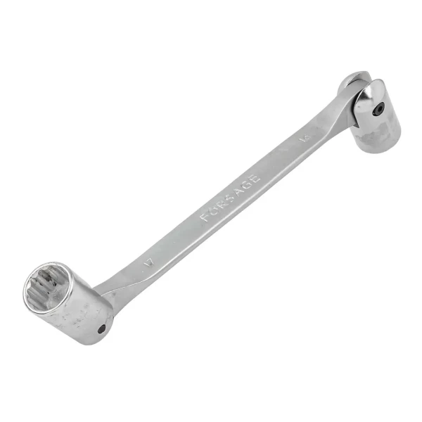 Ключ торцевой шарнирный двухсторонний 16х17мм на пластиковом держателе