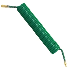 Шланг витой полиуретановый 10мм х 14мм х 10м с быстроразъемами (латунь, максимальное давление - 15bar, рабочая температура от -20 до +60 гр.)