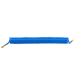 Шланг витой полиуретановый 10мм х 14мм х 15м с быстроразъемами (латунь, максимальное давление - 15bar, рабочая температура от -20 до +60 гр.)