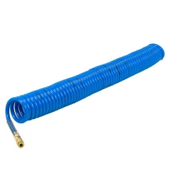 Шланг витой полиуретановый 10мм х 14мм х 15м с быстроразъемами (латунь, максимальное давление - 15bar, рабочая температура от -20 до +60 гр.)
