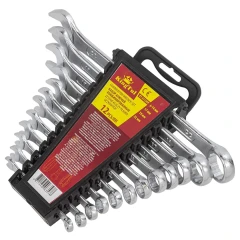 Набор ключей комбинированных 12пр . (6-14, 17, 19,22мм) в пласт. держателе