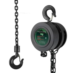 Лебедка механическая(таль) подвесная с фиксацией цепи натяжения, 1т (длина цепи - 3м) в кейсе