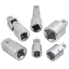 Набор адаптеров 6пр(3/8''(F)x1/2''(M),1/2''(F)x3/8''(M),1/2''(F)x3/4''(M),3/4''(F)x1/2''(M),удлинитель 125мм, кардан 1/2''),в ложементе