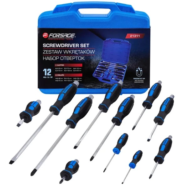 Отвертки ударные, набор 12пр.