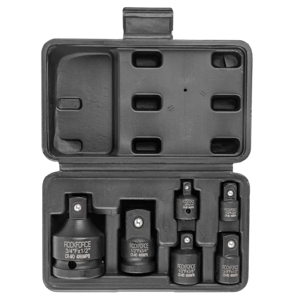 Набор адаптеров ударных, 6пр.(1/4''(F)x3/8''(M),3/8''(F)x1/4''(M),3/8''(F)x1/2''(M),1/2''(F)x3/8''(M),1/2''(F)x3/4''(M),3/4''(F)x1/2''(M)в кейсе