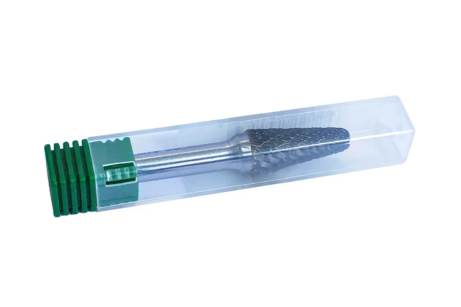 Шарошка коническая скругленная удлиненная по металлу(Ø 10мм,Ø хвостовика 6мм),в пластиковом футляре