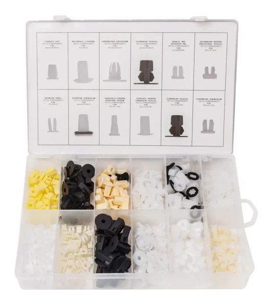 Набор пластиковых крепежей универсальных 350 пр., пластиковом органайзере