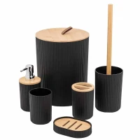 Набор для ванной комнаты 7пр. (мыльница,дозатор для мыла,подставка для зубных щеток,для косметических аксессуаров,ершик,подставка для ершика,корзина )