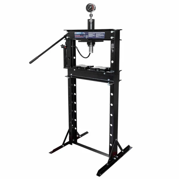 Пресс гидравлический с манометром напольный 20т, (рабочая высота: 0-910мм, рабочая ширина: 490мм, рабочий стол: 200х490мм, ход штока: 185мм)