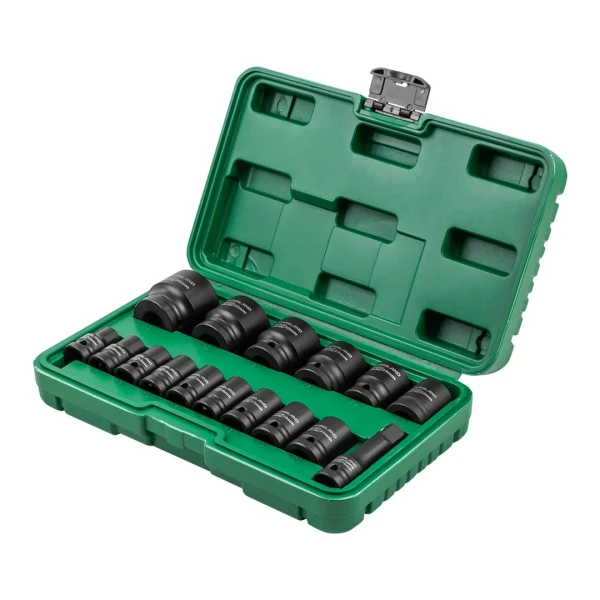Набор головок ударных коротких 16пр.1/2''(6-гр.)(10,12-17,19,21,22,24,27,30,32мм(36мм-12гр)+удлинитель 75мм),в кейсе