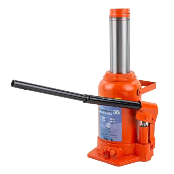 Домкрат бутылочный 30т с клапаном (h min-255мм, h max-405мм, ход штока-150мм)