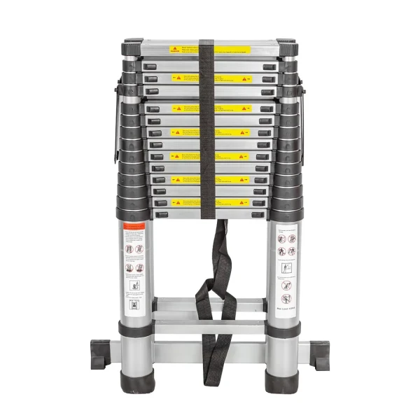 Лестница-стремянка телескопическая алюминиевая двухсекционная (4.4+4.4м,15+15ступенек, max нагрузка 150кг, вес 26.5кг)