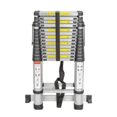 Лестница-стремянка телескопическая алюминиевая двухсекционная (4.4+4.4м,15+15ступенек, max нагрузка 150кг, вес 26.5кг)