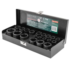 Набор головок ударных 20пр.,1/2''(8-24, 27, 30, 32мм), в металлическом кейсе