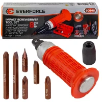 Отвертка ударная с набором бит и адаптером 8пр.