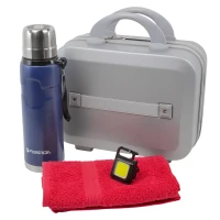 Набор(сумка серебристая 026#+полотенце+термос 51716+фонарик52136)