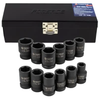 Набор головок ударных, 12пр., 1/2''6гр.(10,12,13,14,15,16,17,18,19,21,22,24мм),в метал. кейсе